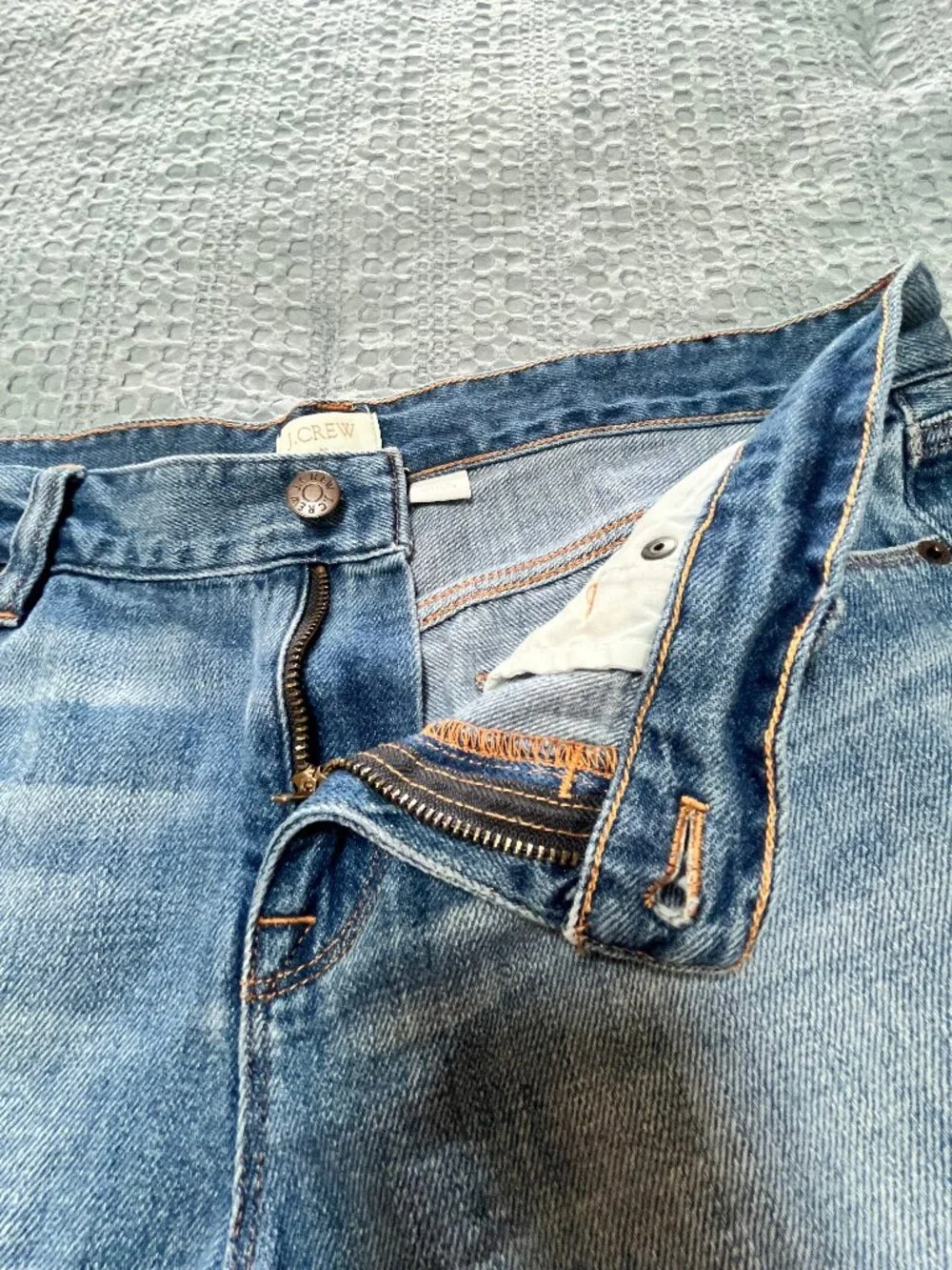 J. Crew Rolled Frayed Hem Blue Jean Shorts Size 29